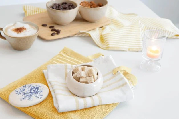 Küchentücher 3er Set SUPERIOR KITCHEN gelb Geschirrtuch Handtuch Gläsertuch