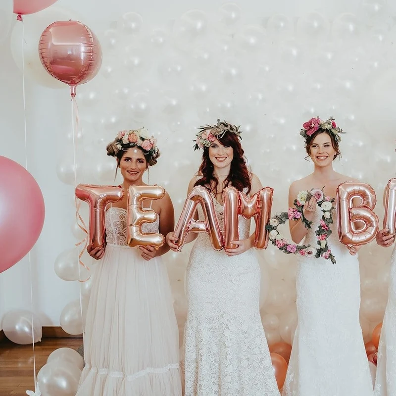 Folienballon Team Braut rosegold
