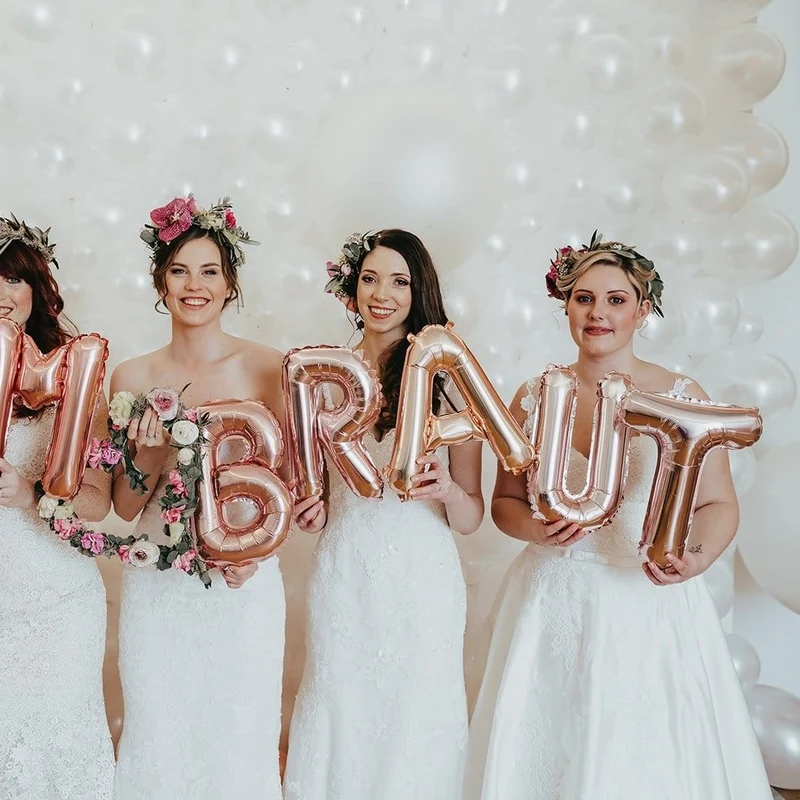 Folienballon Team Braut rosegold