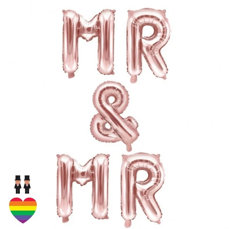 Folienballon Mr & Mr rosegold