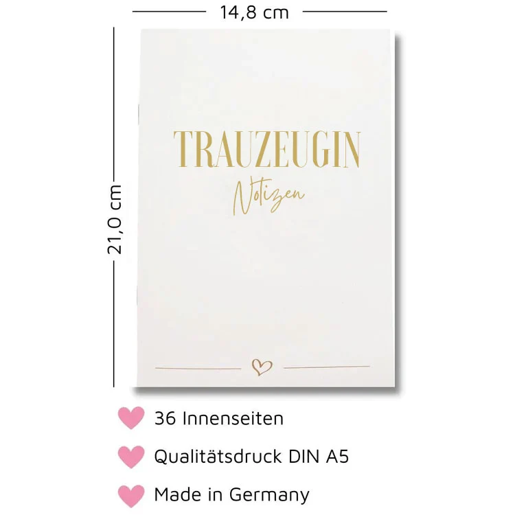 Notizheft für die Trauzeugin