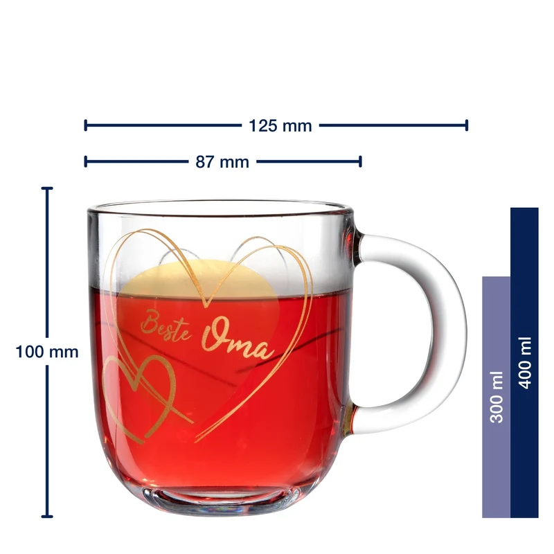 Tasse EMOZIONE 400 ml gelb 'Beste Oma'