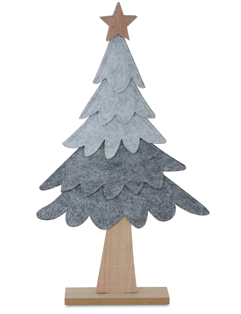 Deko Holz Tannenbaum 54 x 30 cm Grau | 12163 - Advent Weihnachtsdekoration