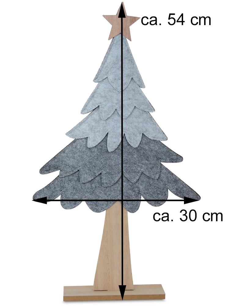 Deko Holz Tannenbaum 54 x 30 cm Grau | 12163 - Advent Weihnachtsdekoration
