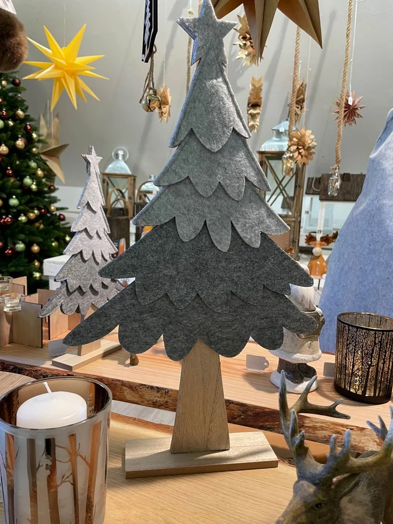 Deko Holz Tannenbaum 54 x 30 cm Grau | 12163 - Advent Weihnachtsdekoration