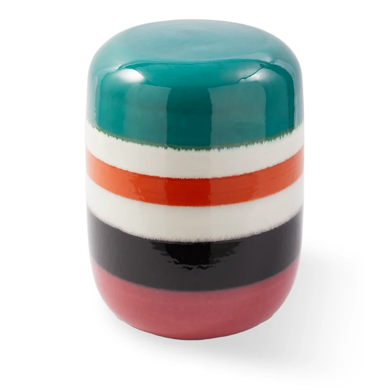 Beistelltisch STRIPED PILL mehrfarbig aus Keramik