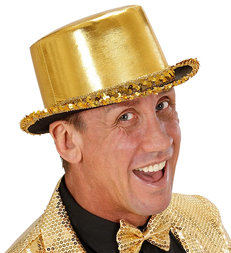 Zylinder "Showtime" mit Pailletten | Gold