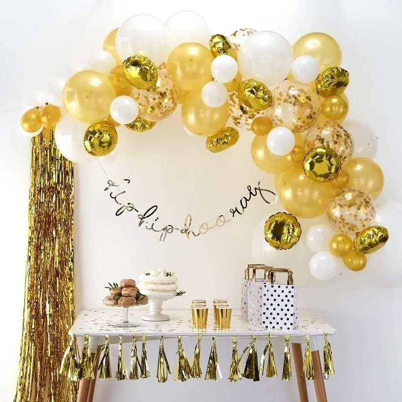 Ballon Girlande Set Farbmix gold (70-teilig)