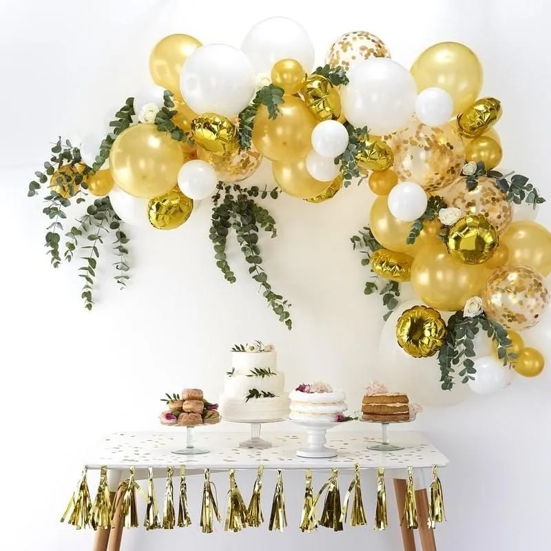 Ballon Girlande Set Farbmix gold (70-teilig)