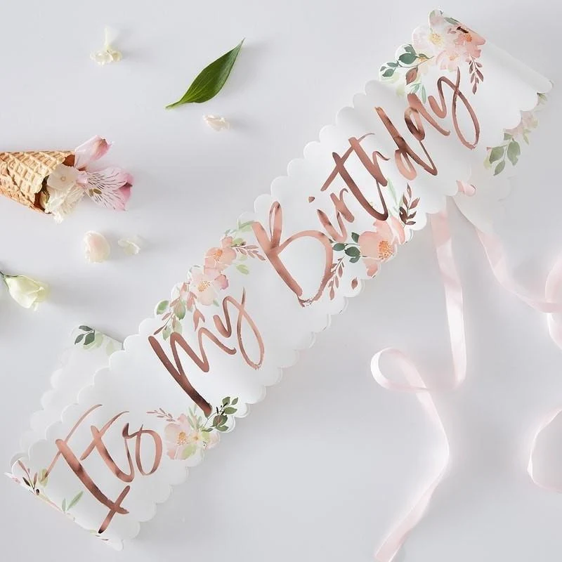 Schärpe Geburtstag floral