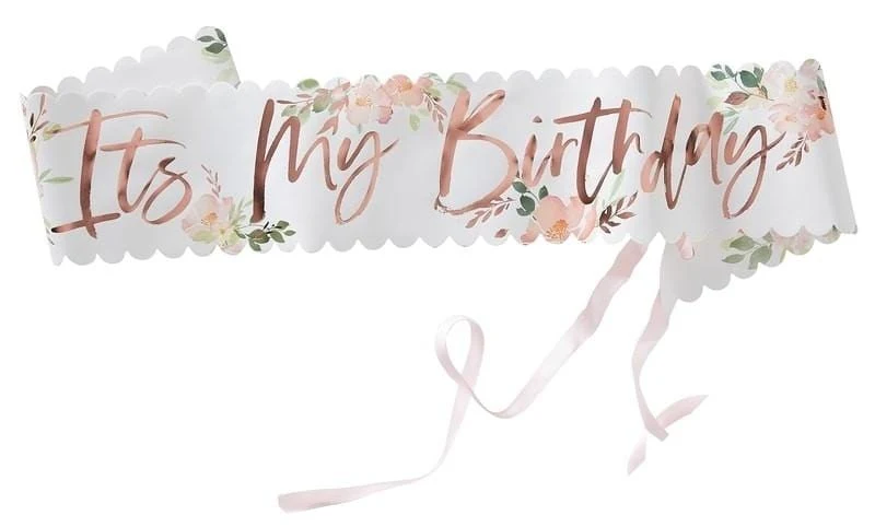 Schärpe Geburtstag floral