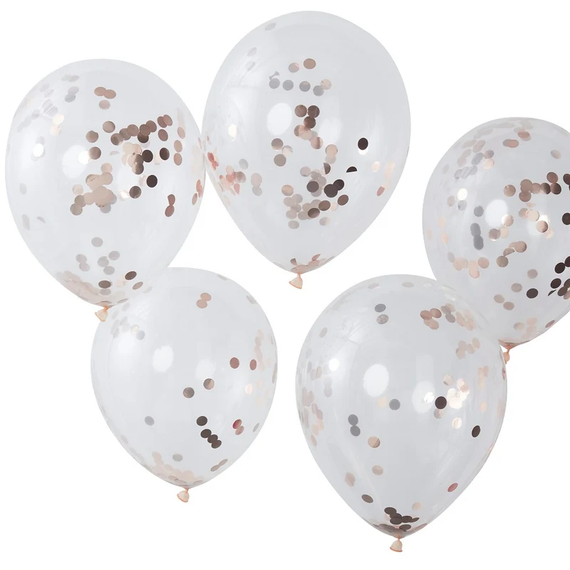 Ballon Deko Set Konfetti Ballons Just married rosegold (11-teilig)