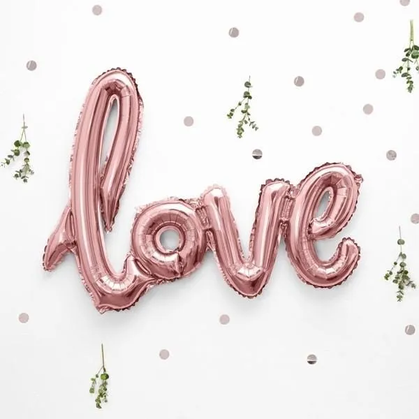 Folienballon love rosegold
