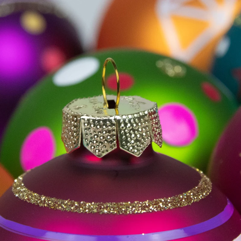 Weihnachtskugeln Happy Xmas | Ø 6 cm | 12 Stück | Glas | Bunte Christbaumkugeln