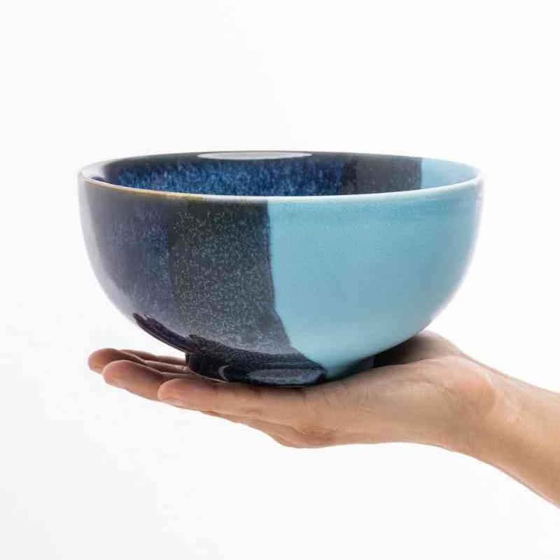 Schüssel INDUSTRIAL BOWL blau dunkelblau ca. 17,3 x 17,3 x 8,5 cm mit reaktiver Glasur