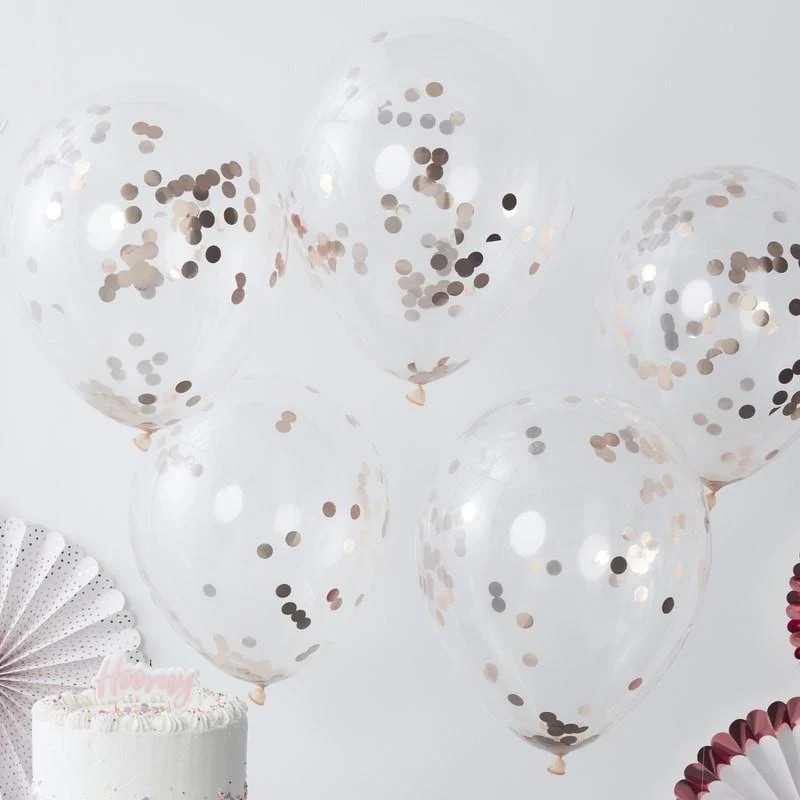 Konfetti Ballons (5 Stück) - rosegold