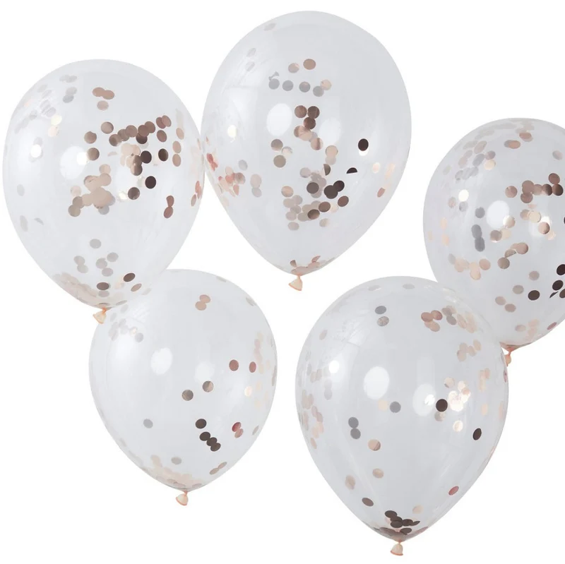 Konfetti Ballons (5 Stück) - rosegold