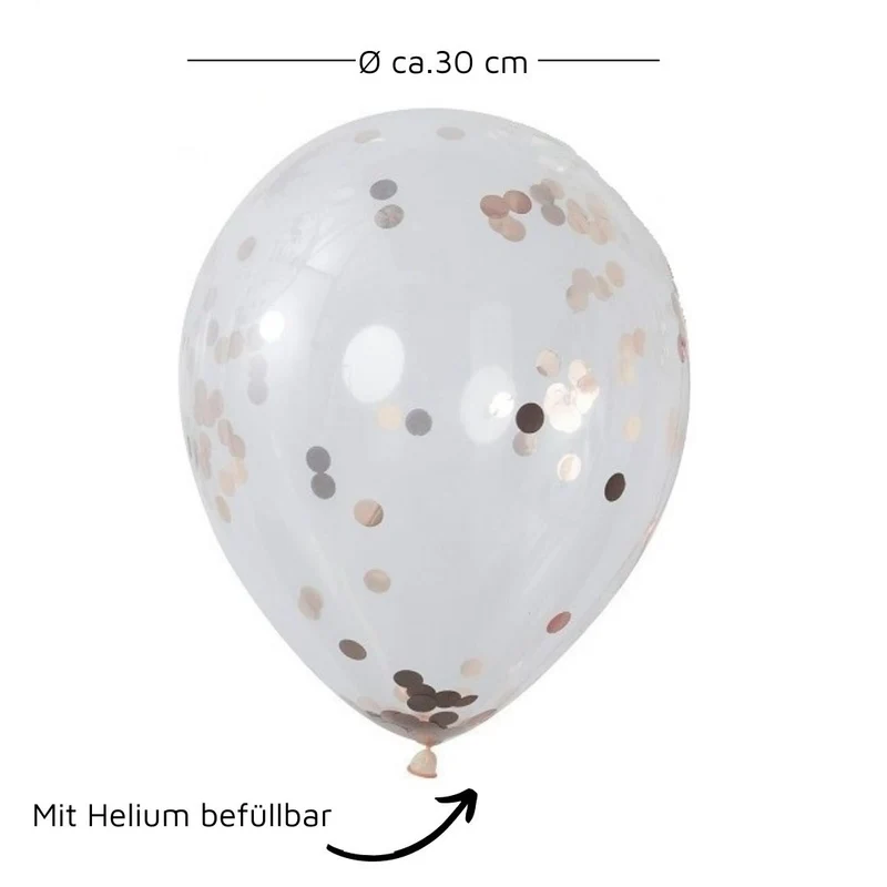 Konfetti Ballons (5 Stück) - rosegold