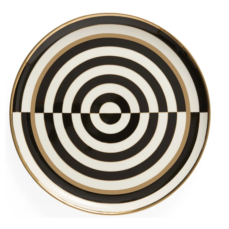 Servierteller rund OP ART schwarz/weiß ø34 cm