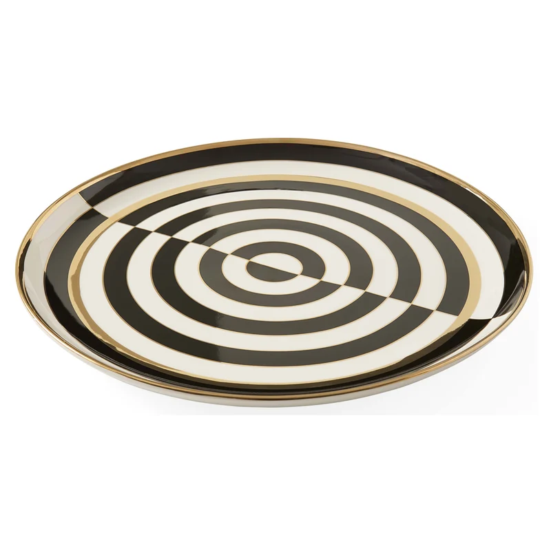 Servierteller rund OP ART schwarz/weiß ø34 cm