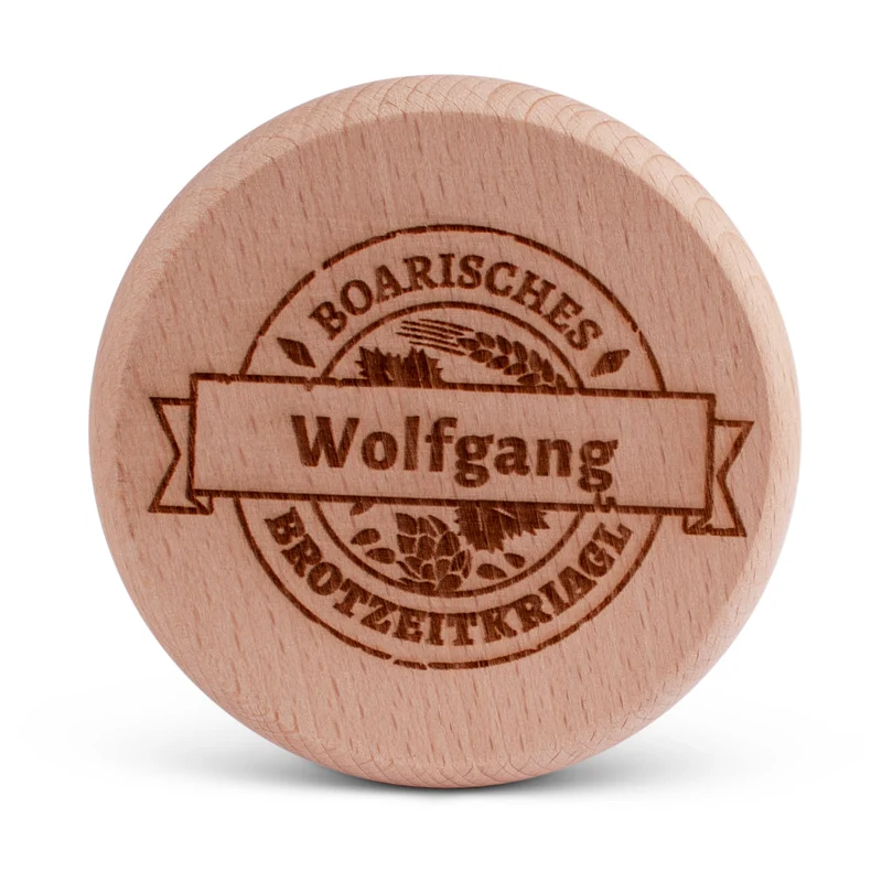 Bierglasdeckel "Brotzeitkriagl" mit Wunschname