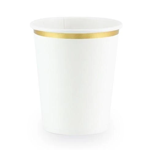 Pappbecher Goldrand (6 Stück)