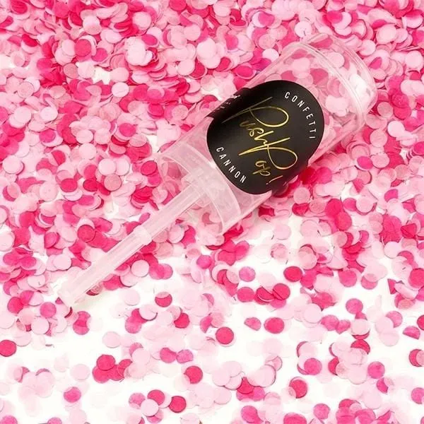 Mini Konfetti Kanone Push - rosa