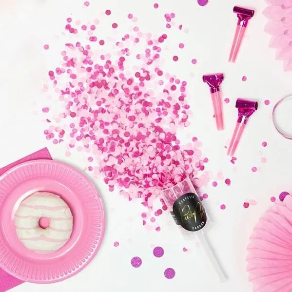 Mini Konfetti Kanone Push - rosa