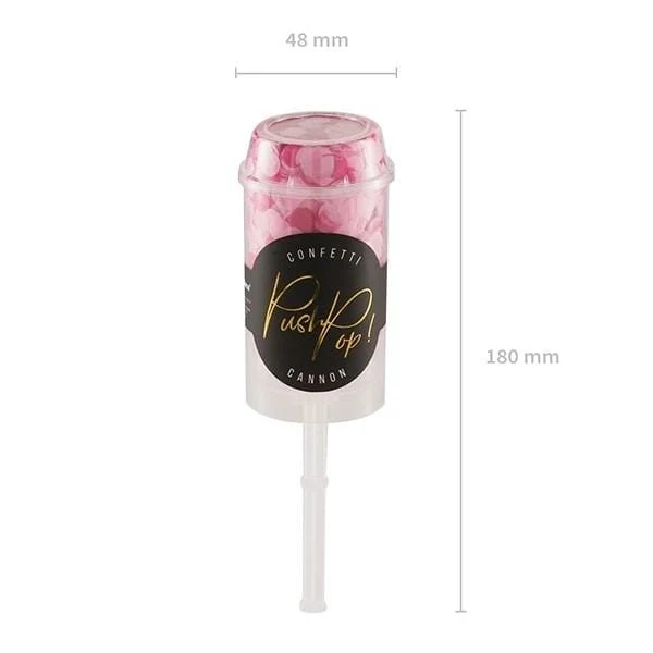 Mini Konfetti Kanone Push - rosa