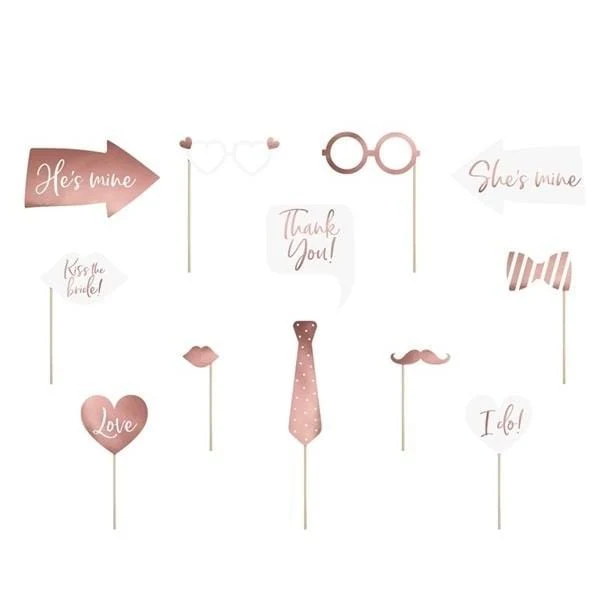 Fotobox Accessoires rosegold (12 Stück)