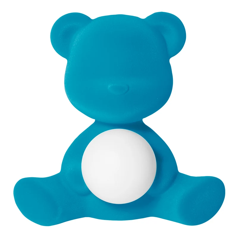 LED-Tischleuchte TEDDY GIRL VELVET hellblau