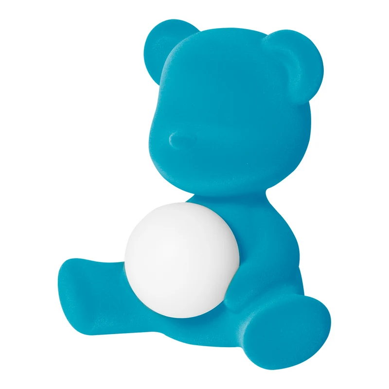 LED-Tischleuchte TEDDY GIRL VELVET hellblau