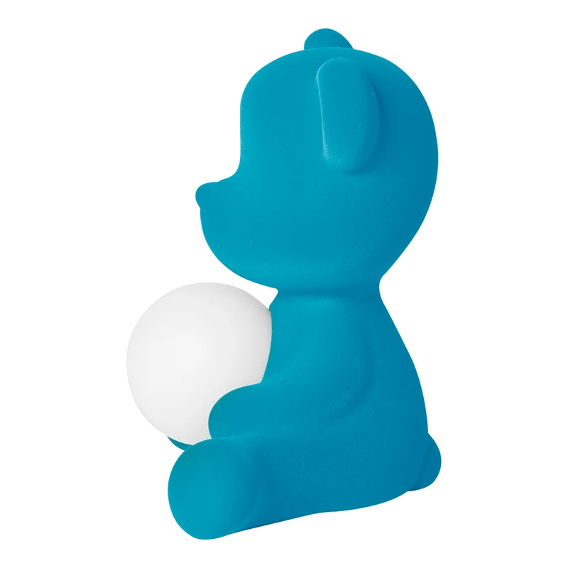 LED-Tischleuchte TEDDY GIRL VELVET hellblau