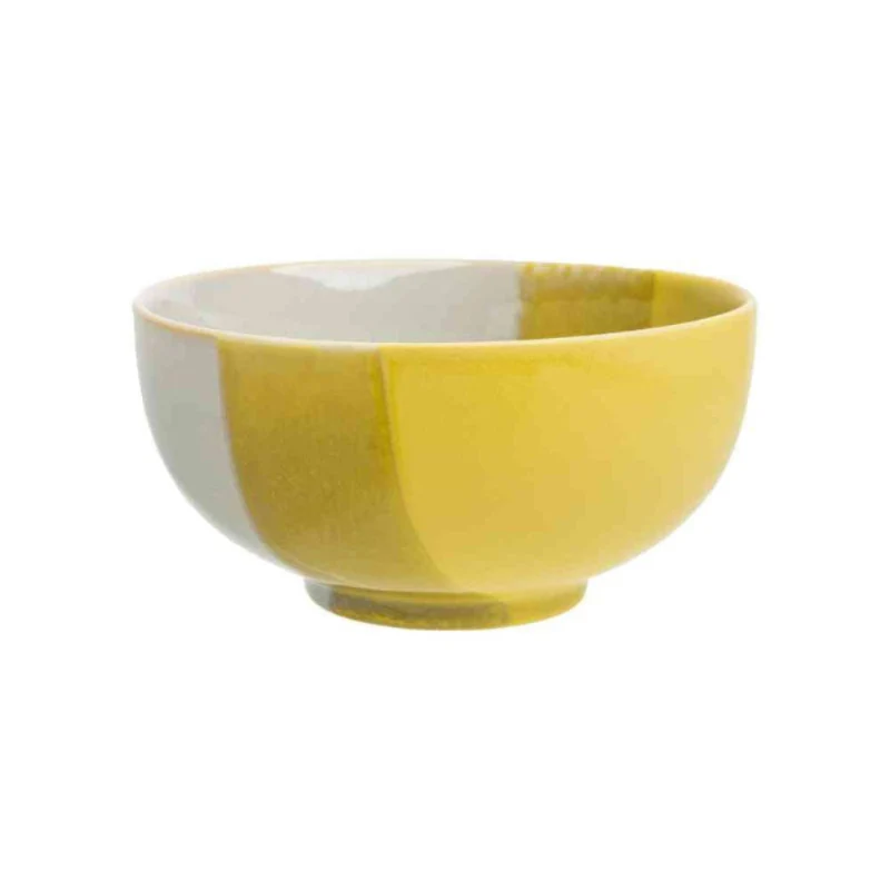 Schüssel INDUSTRIAL BOWL gelb grau ca. 17,3 x 17,3 x 8,5 cm mit reaktiver Glasur
