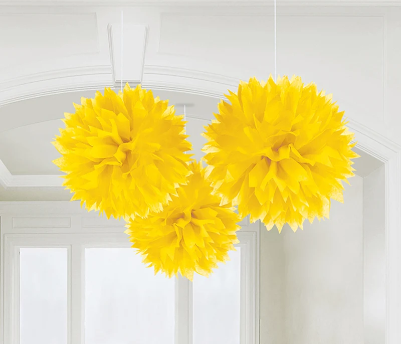 Fluffy Papier Pompons Ø 40 cm - 3 Stück | Farbwahl