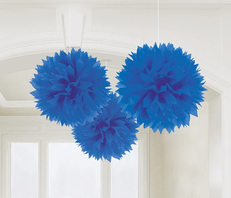 Fluffy Papier Pompons Ø 40 cm - 3 Stück | Farbwahl