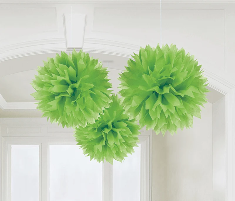 Fluffy Papier Pompons Ø 40 cm - 3 Stück | Farbwahl