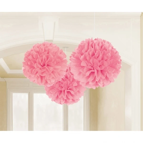 Fluffy Papier Pompons Ø 40 cm - 3 Stück | Farbwahl