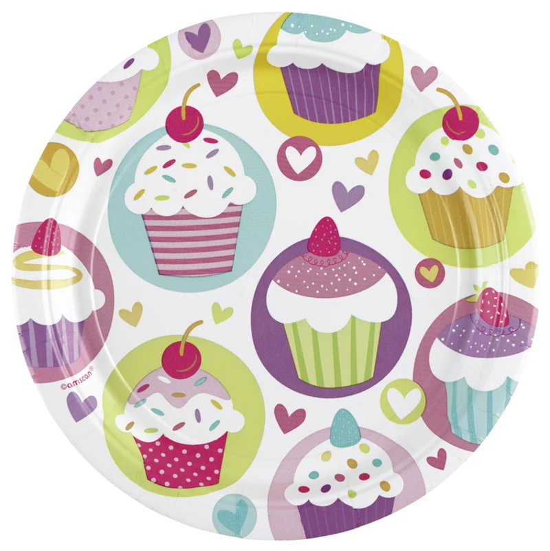 Cupcake Party Dekorations Artikel - 8 Teller