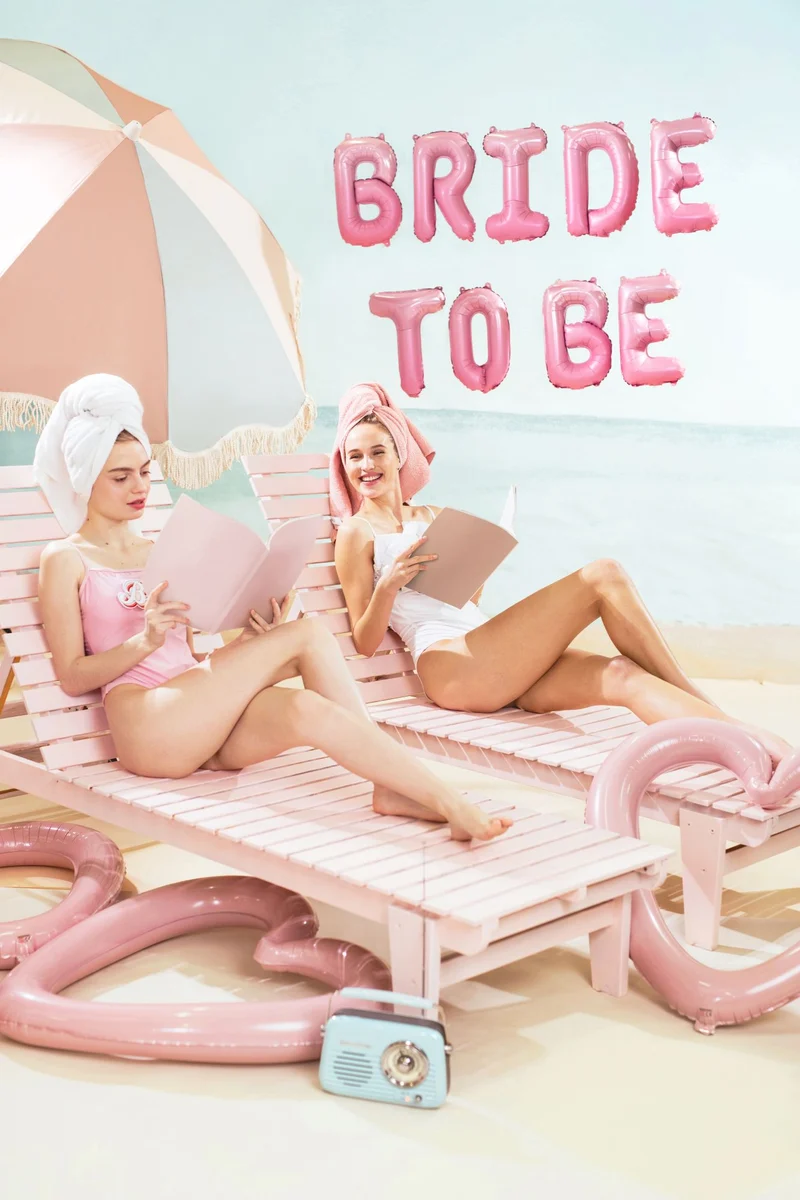 Ballongirlande "BRIDE TO BE" 350x45cm | Rosa