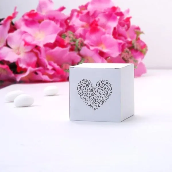 Gastgeschenk Verpackung Herz filigran (10 Stück)