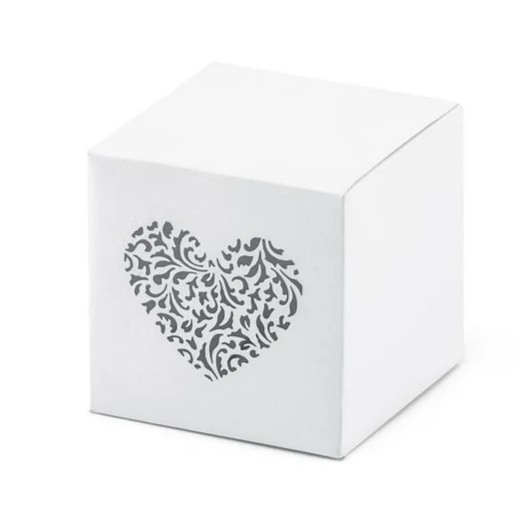 Gastgeschenk Verpackung Herz filigran (10 Stück)