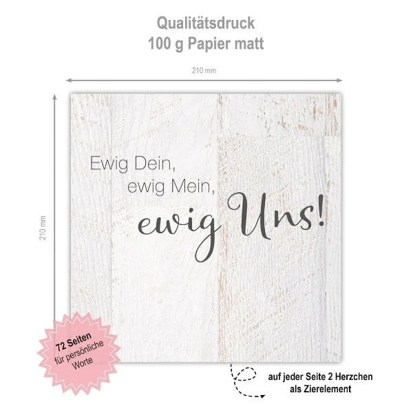 Gästebuch Ewig Dein, ewig Mein, ewig Uns - weiß
