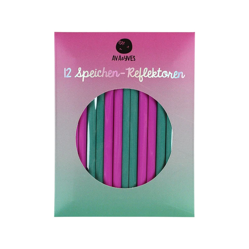 Reflektierende Fahrradspeichen-Clips 12er Set PINK + PETROL