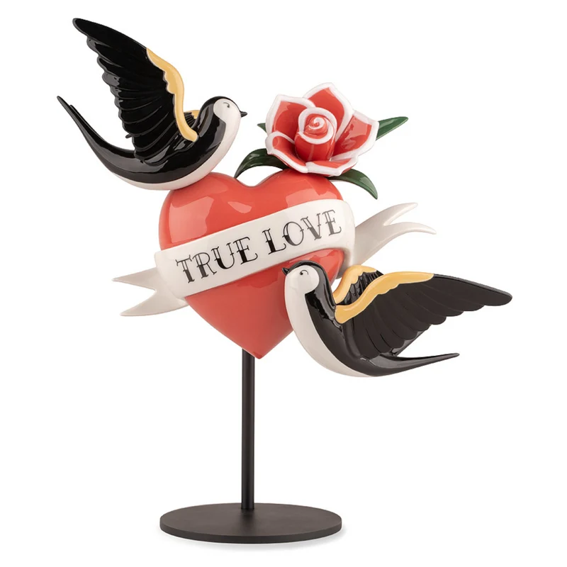 Figur TRUE LOVE HEART aus Porzellan