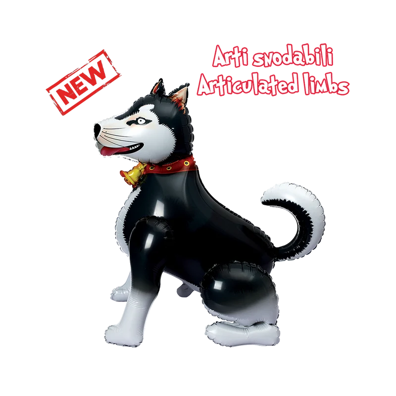 Airwalker Folienballon "Husky schwarz" | 110cm