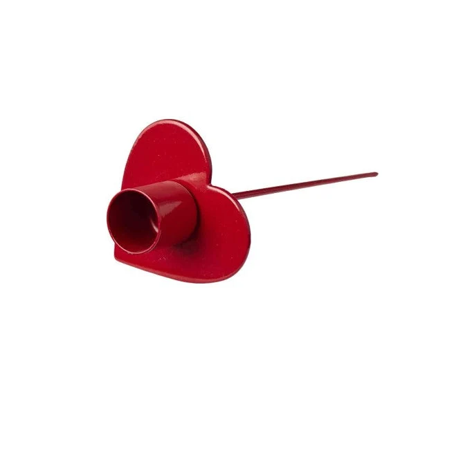 Kerzenhalter Spieß HERZ rot ca. 16,5x6,5 cm aus Metall Flaschenstecker Gesteckkerzenhalter