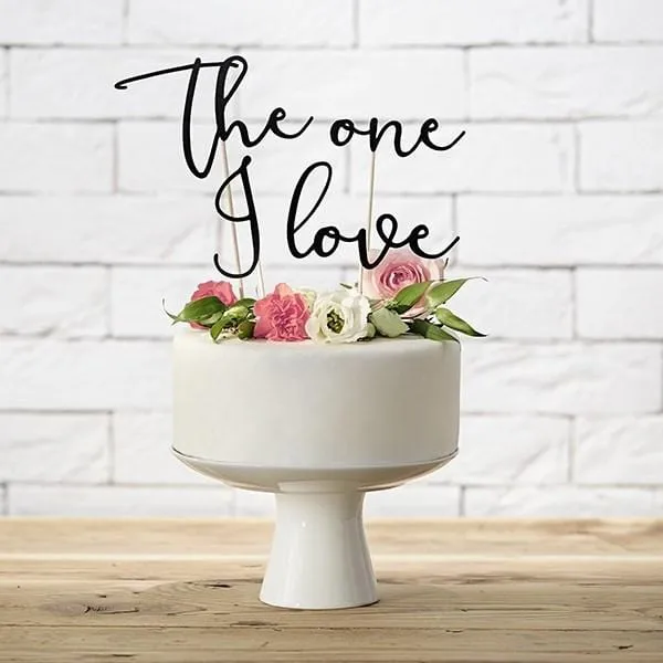 Tortenstecker The one I love - schwarz