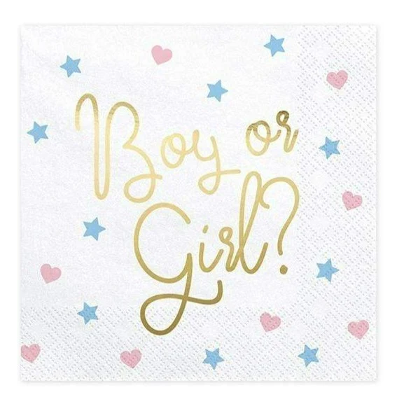 Gender Reveal Servietten (20 Stück)
