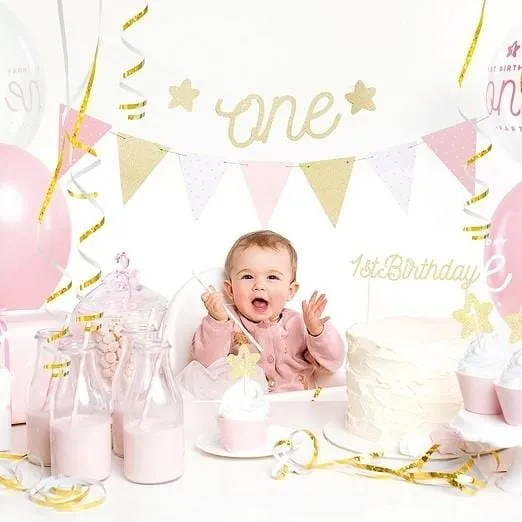 Partybox 1. Geburtstag Mädchen (33-teilig)